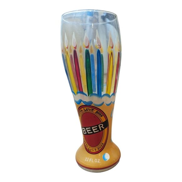 LOLITA Birthday Pilsner Style 22 oz GLASS Hand painted - Picture 3 of 16